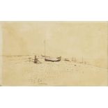 Lionel Bulmer, British 1919-1992- Sizewell Beach; ink and wash, initialled, dated 79 and