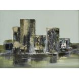 Kit Barker, British 1916-1988- Castle on the Clwyd; oil on canvas, signed, titled and dated 1968