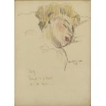 Horace Ascher Brodzky, British/Australian 1885-1969- Study of a head, sleeping; pencil and colour