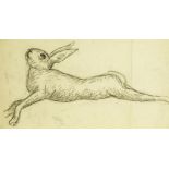 Marie Vorobieff Marevna, Russian 1892-1984- Study of a hare, c.1950; charcoal, signed and dated in