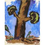 Josef Herman OBE RA, Polish/British 1911-2000- Untitled (Tree) c.1990s; gouache and pastel on paper,