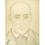 Marie Vorobieff Marevna, Russian 1892-1984- Portrait of a man (head and shoulders); charcoal, signed