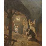 Sir George Clausen RA RWS, British 1842-1944- The Adoration of the Shepherds; oil on canvas,