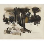 Geoffrey MacEwan, Scottish b. 1943- Abstract landscape; watercolour on paper, signed and dated 78,