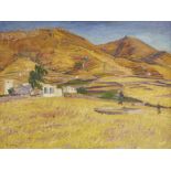 Frederick Gore CBE RA, British 1913-2003- Landscape on Paros, Greece; oil on canvas, signed,