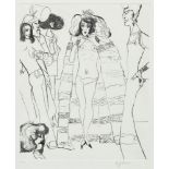 Edward Burra, British 1905-1976- Drag Queen, 1972; etching, signed and numbered 56/75 in pencil,