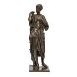 A French bronze model of Diana de Gabies, cast by Achille Collas, late 19th century, after the