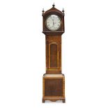 A mahogany longcase clock by C Cornell of Royston,19th century, the hood with triangular shaped