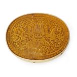 A Continental gilt-brass, ivory and tortoiseshell snuff box, late 18th century, of oval form, the