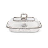 Of Australian interest: A rare and important silver rectangular entree dish and cover, bearing the