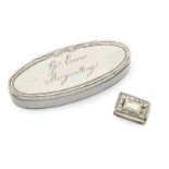 A George III silver oval snuff box, London c.1796, Cornelious Bland, with concealed hinged side