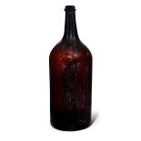 A French brown glass Balthazar Champagne bottle, 19th century, 58.5cm high Provenance: Purchased