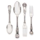 A harlequin part canteen of Victorian silver Kings pattern cutlery, various dates and makers,