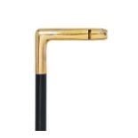 An Edwardian gold-mounted whistle walking cane, 1906, J C Vickery, 9ct gold, with L-shaped handle