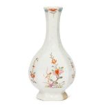 A Worcester porcelain small octagonal bottle vase, decorated in the Kakiemon palate, 18th century,
