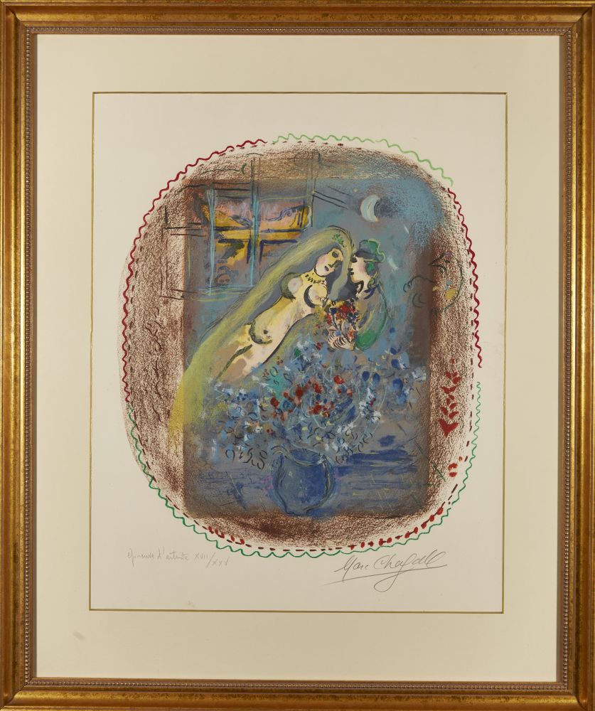 Marc Chagall, Russian/French 1887-1985- Dedication [Mourlot 557], 1968; lithograph in colours on - Image 2 of 2