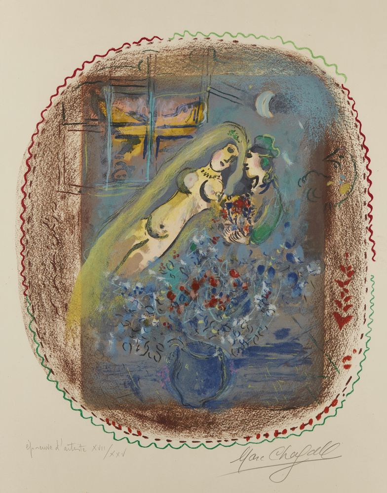 Marc Chagall, Russian/French 1887-1985- Dedication [Mourlot 557], 1968; lithograph in colours on