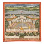 A palace scene, Rajasthan, late19th century-early 20th century, gouache on paper heighted with gilt,