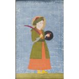 A Shi'a saint, Deccan, India, late 18th century, gouache and gold on paper, shown haloed, and