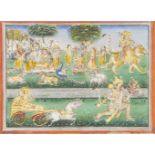 The Hindu Gods and Goddesses, Rajasthan, 19th century, opaque pigments on paper heightened with