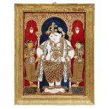 A Tanjore reverse glass painting of the baby Krishna, South India, late 19th-early 20th century,