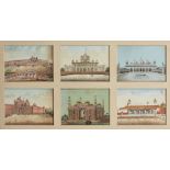 A group of six Company School paintings of architectural scenes, India, circa 1880, gouache on
