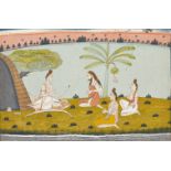 A Sadhu and saints, Rajasthan, India, circa 1760, opaque pigments heightened with gilt on paper,