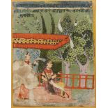 A painting from a Ragamala: Gujjari Ragini, India, Marwar, circa 1725, gouache on paper, depicting a