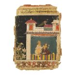 An illustration to a Ragamala series, Sirohi, 17th century, gouache on paper heightened with gilt,