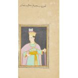 A portrait of Nawab Wajid Ali Shah, the last Nawab of Oudh, Lucknow, circa 1850, opaque pigments