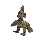 A small bronze statue of Krishna the butter thief, South India, 19th century, depicted crawling