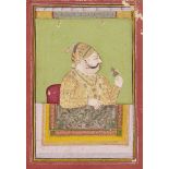 A portrait of Raja Madho Singhji at a Jharokha window, Uniara, North India, second half 18th