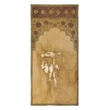 A Mughal printed cotton panel for a tent (Qanat), India, 18th century, of rectangular form, the