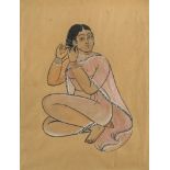 Two Kalighat paintings, Eastern India, circa 1880, opaque pigments and silver on paper, depicting