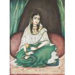 A Company School portrait of a lady, India, circa 1880, opaque pigments heightened with gilt on