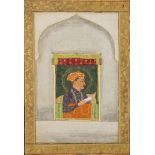 A Mughal prince at a Jharokha window, Provincial Mughal school, India second half 18th century,