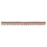 A beaded decorative cotton banner, Bhuj, Gujarat, early 20th century, the top edge straight and