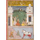 An illustration to a Ragamala series, Amber or Jaipur, first half 18th century, gouache on paper