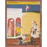 An illustration to a Ragamala series: Kanada Ragini, probably Bundi, Rajasthan, North India,
