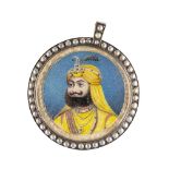 A Sikh portrait on ivory of Maharaja Sher Singh (1807-1843), North India, circa 1850, gouache on