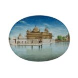 A Sikh ivory of the Golden Temple at Amritsar, North India, circa 1860, gouache on ivory, in