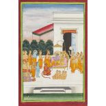 The Coronation of Lord Rama, a scene from the Ramayana, Rajasthan, 19th century, opaque pigments