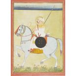 An equestrian portrait of Rao Dudaji, ruler of Merta (1495-1525), Jodhpur, circa 1850, opaque