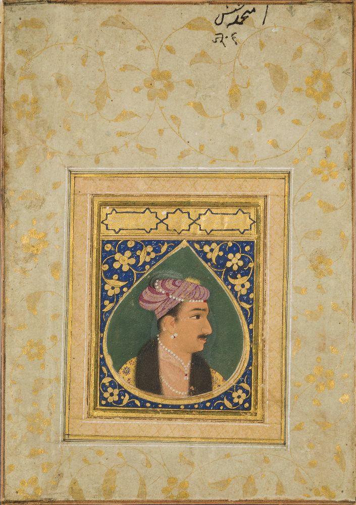 A portrait of a Mughal Noble, North India, 18th century, opaque pigments heightened with gold on