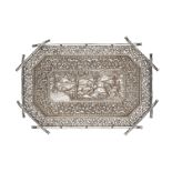 A silver openwork tray in the style of O.M.Bhuj, Kutch, Northwest India, late 19th century, of