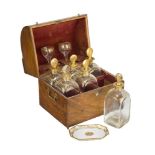 A cased set of decanters and glasses for the Indian market, Europe, early 19th Century, comprising