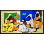 Maqbool Fida Husain (1915-2011), Indian, Mother Theresa series; serigraph printed in colours, signed