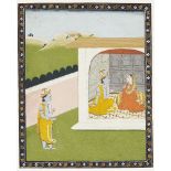 Krishna visiting Radha in early morning, Kangra school, India, circa 1830, gouache on paper