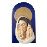 Lenci, an earthenware 'Madonna and Child' plaque designed by Otto Maraini Second quarter 20th