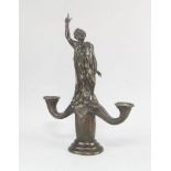 Benno Elkan OBE (1877-1960), a patinated bronze figural candelabra 'Samuel', c.1930, signed B.E